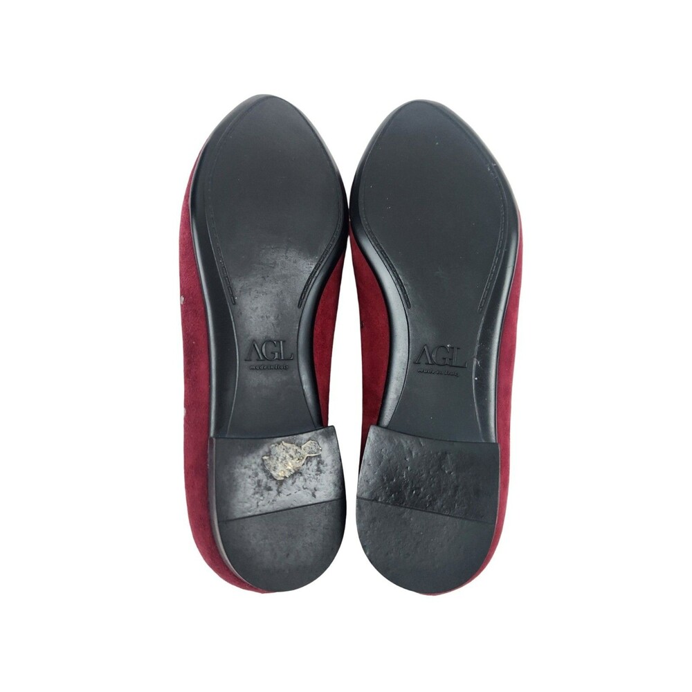 Attilio Giusti Leombruni AGL Red Suede Grommet Ballet Flats Shoes EU 37 6-6.5 US - Picture 11 of 11